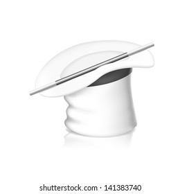 Vector illustration of Magic Hat isolated on white. EPS10.