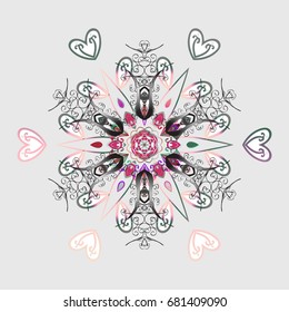 Vector illustration. Magic holiday abstract background with star and falling snowflakes. Christmas s.