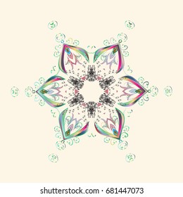 Vector illustration. Magic holiday abstract background with star and falling snowflakes. Christmas s.