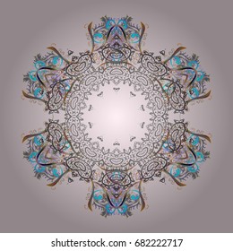 Vector illustration. Magic holiday abstract background with star and falling snowflakes. Christmas s.