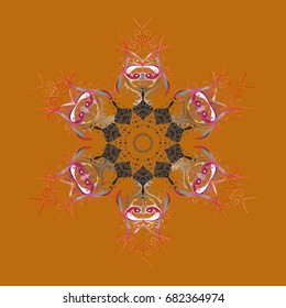 Vector illustration. Magic holiday abstract background with star and falling snowflakes. 