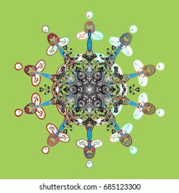 Vector illustration. Magic holiday abstract background with star and falling snowflakes. Christmas s.
