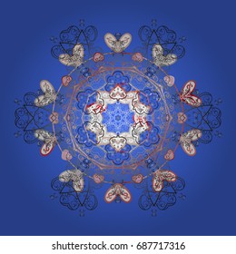 Vector illustration. Magic holiday abstract background with star and falling snowflakes. 