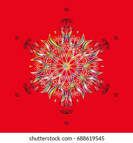 Vector illustration. Magic holiday abstract background with star and falling snowflakes. Christmas s.