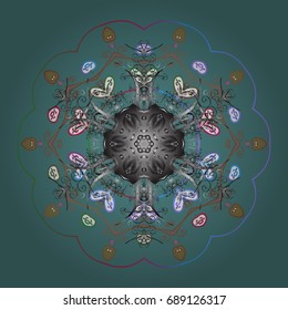 Vector illustration. Magic holiday abstract background with star and falling snowflakes. Christmas s.