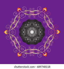 Vector illustration. Magic holiday abstract background with star and falling snowflakes. Christmas s.