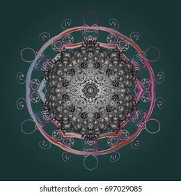 Vector illustration. Magic holiday abstract background with star and falling snowflakes. Christmas s.