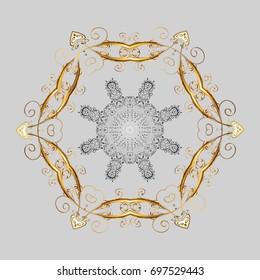 Vector illustration. Magic holiday abstract background with star and falling snowflakes. Christmas