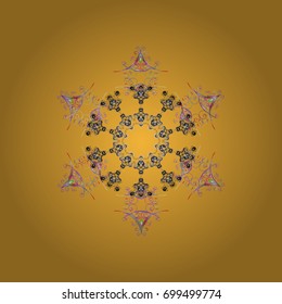 Vector illustration. Magic holiday abstract background with star and falling snowflakes. Christmas s.
