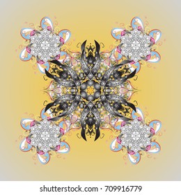 Vector illustration. Magic holiday abstract background with star and falling snowflakes. Christmas