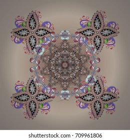 Vector illustration. Magic holiday abstract background with star and falling snowflakes. Christmas s.