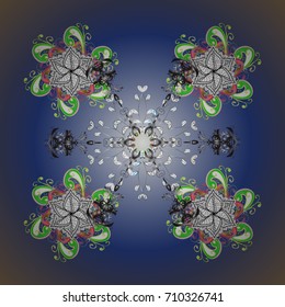 Vector illustration. Magic holiday abstract background with star and falling snowflakes. Christmas s.