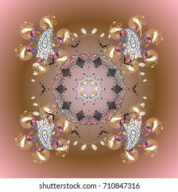 Vector illustration. Magic holiday abstract background with star and falling snowflakes. 