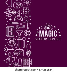 Vector illustration of magic icons. sparkle magic lights. mystery miracle