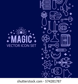 Vector illustration of magic icons. sparkle magic lights. mystery miracle