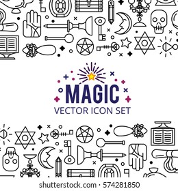 Vector illustration of magic icons. sparkle magic lights. mystery miracle
