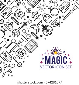 Vector illustration of magic icons. sparkle magic lights. mystery miracle