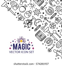 Vector illustration of magic icons. sparkle magic lights. mystery miracle