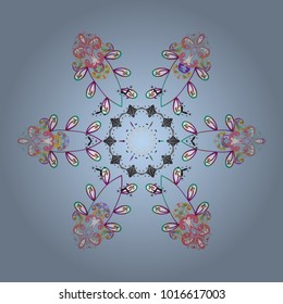 Vector illustration. Magic neutral, white and gray holiday abstract background with star and falling snowflakes. Christmas neutral, white and grays.