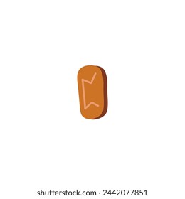 Vector illustration of a magic rune. Esoteric pin perfect for witchcraft, Halloween decor and alchemical motifs. Flat magic symbol in cartoon style on occult themes.