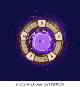 Vector illustration of magic runic spell circle.