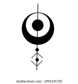 Vector illustration Magic sign, Boho style. Trendy logo design, abstract symbol, tattoo