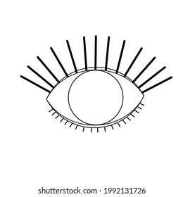 Vector illustration Magic sign, Boho style. Trendy logo design, abstract symbol, eye, buddhism 