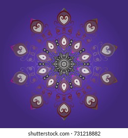 Vector illustration. Magic violet, purple and gray holiday abstract background with star and falling snowflakes. Christmas violet, purple and grays.