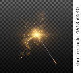 Vector illustration of magic wand. Isolated on black transparent background.