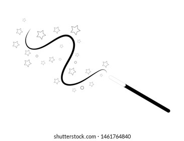 Vector illustration of magic wand. Isolated on transparent background. Vector Illustration eps 10.
