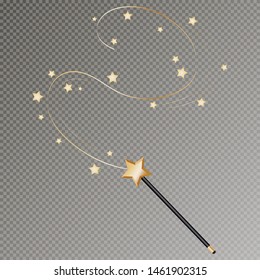 Vector illustration of magic wand. Isolated on transparent background.
Vector Illustration eps 10.