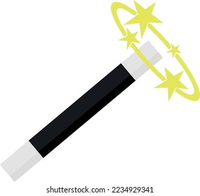 vector illustration of a magic wand with stars