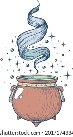 Vector illustration of magic witch pot