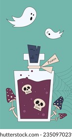 Vector illustration. Magic, witchcraft, Halloween. For stories, banners, postcards