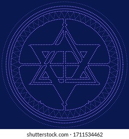 Vector illustration, magical astrology, Alchemy, spirituality and occultism, print on t-shirt