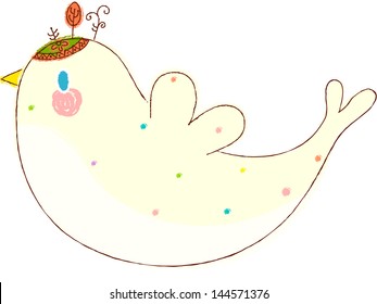 Vector illustration of a magical bird