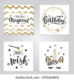 Vector illustration of a magical cards set.  Can be used for cards, flyers, posters, t-shirts.