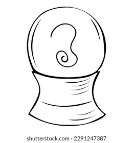 Vector illustration of a magical witch ball for predicting the future with a haze inside.