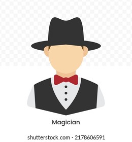 Vector illustration of Magician icon in dark color and transparent background(png).