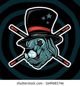 Vector Illustration Of Magician Rabbit
