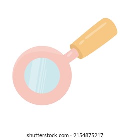 Ilustración vectorial de un magnificador en un estilo plano sobre un fondo blanco.