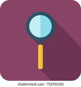 Vector illustration of magnifier with glass. Flat icon.