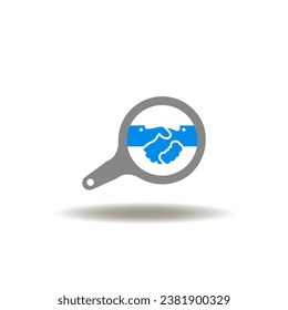 Ilustración vectorial del amplificador con apretón de manos. Icono de transparencia. Símbolo de trato transparente.