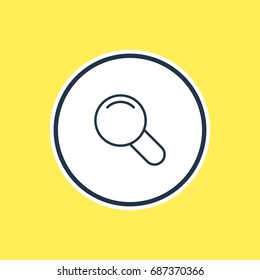 Vector Illustration Of Magnifier Outline. Beautiful Tools Element Also Can Be Used As Zoom Element.