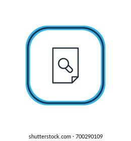 Vector Illustration Of Magnifier Outline. Beautiful Paper Element Also Can Be Used As Search  Element.