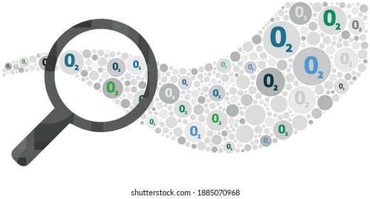 ilustración vectorial de los niveles de aumento y saturación de oxígeno o hipoxia SpO2