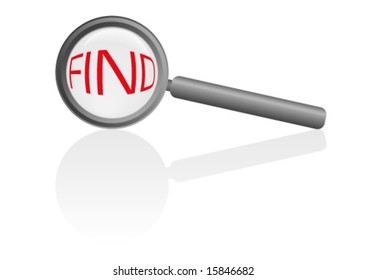 Vector illustration of a magnifying glass
