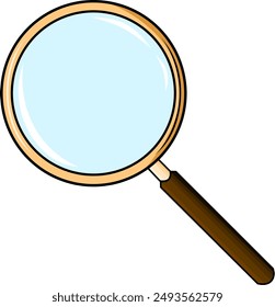A vector illustration of a magnifying glass
