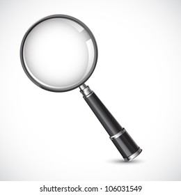 vector illustration of magnifying glass against white background