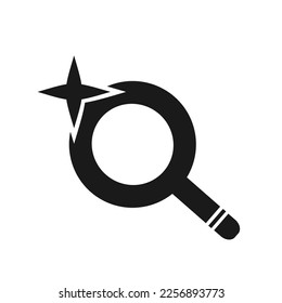 Vector illustration, magnifying glass icon, search. Flat design. 